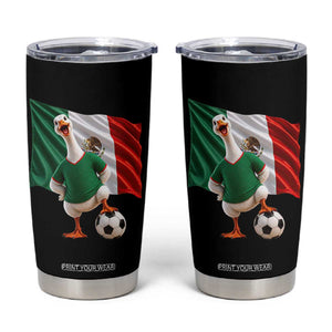 Funny Screaming Merlin the Duck Tumbler Cup Mexico Soccer Flag Football Fans