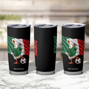 Funny Screaming Merlin the Duck Tumbler Cup Mexico Soccer Flag Football Fans