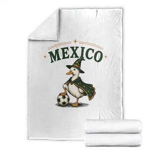 Vintage Mexico Soccer Wizard Duck Magical Fantasy Throw Blanket Retro Mexican Pride Football Fans