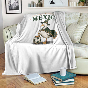 Vintage Mexico Soccer Wizard Duck Magical Fantasy Throw Blanket Retro Mexican Pride Football Fans