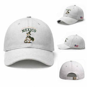 Vintage Mexico Soccer Wizard Duck Magical Fantasy Baseball Cap Retro Mexican Pride Football Fans