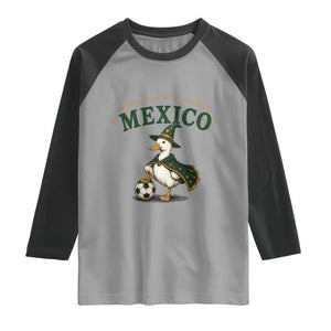 Vintage Mexico Soccer Wizard Duck Magical Fantasy Raglan Shirt Retro Mexican Pride Football Fans