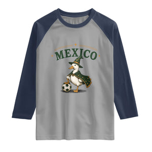 Vintage Mexico Soccer Wizard Duck Magical Fantasy Raglan Shirt Retro Mexican Pride Football Fans