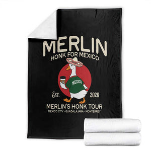 Merlin the Duck Honk Tour Mexico Retro Band Parody Throw Blanket Mexican Pride Soccer Locer Football Fans