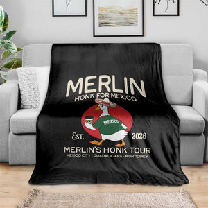 Merlin the Duck Honk Tour Mexico Retro Band Parody Throw Blanket Mexican Pride Soccer Locer Football Fans
