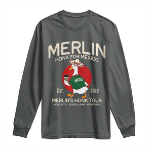 Merlin the Duck Honk Tour Mexico Retro Band Parody Long Sleeve Shirt Mexican Pride Soccer Locer Football Fans