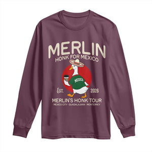 Merlin the Duck Honk Tour Mexico Retro Band Parody Long Sleeve Shirt Mexican Pride Soccer Locer Football Fans