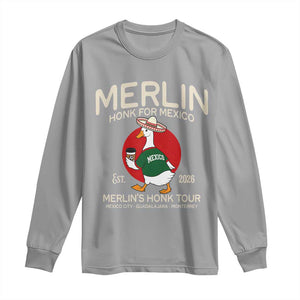 Merlin the Duck Honk Tour Mexico Retro Band Parody Long Sleeve Shirt Mexican Pride Soccer Locer Football Fans