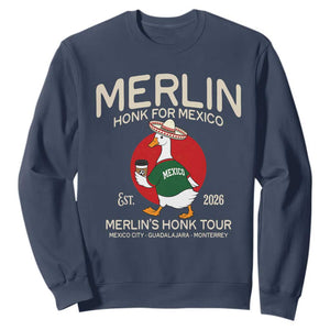 Merlin the Duck Honk Tour Mexico Retro Band Parody Sweatshirt Mexican Pride Soccer Locer Football Fans
