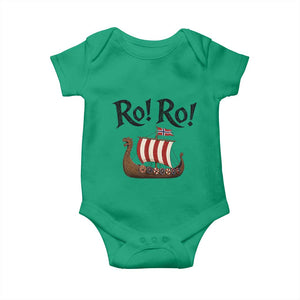 Funny Norwegian Viking Longship Ro Ro Baby Onesie Retro Norge Norway Flag Football Fans TS02 Irish Green Print Your Wear
