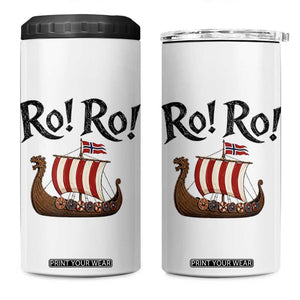 Funny Norwegian Viking Longship Ro Ro 4 in 1 Can Cooler Tumbler Retro Norge Norway Flag Football Fans TS02 One Size: 16 oz White Print Your Wear
