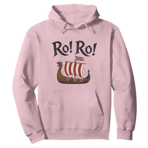 Funny Norwegian Viking Longship Ro Ro Hoodie Retro Norge Norway Flag Football Fans TS02 Light Pink Print Your Wear