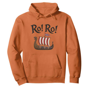 Funny Norwegian Viking Longship Ro Ro Hoodie Retro Norge Norway Flag Football Fans TS02 Orange Print Your Wear