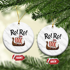 Funny Norwegian Viking Longship Ro Ro Ceramic Ornament Retro Norge Norway Flag Football Fans TS02 1pc White Marble Print Your Wear