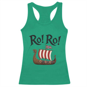 Funny Norwegian Viking Longship Ro Ro Racerback Tank Top Retro Norge Norway Flag Football Fans TS02 Irish Green Print Your Wear