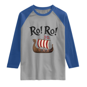 Funny Norwegian Viking Longship Ro Ro Raglan Shirt Retro Norge Norway Flag Football Fans TS02 Sport Gray Royal Print Your Wear