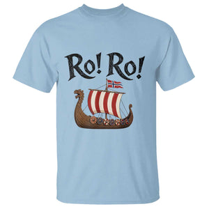 Funny Norwegian Viking Longship Ro Ro T Shirt Retro Norge Norway Flag Football Fans TS02 Light Blue Print Your Wear
