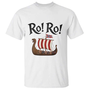 Funny Norwegian Viking Longship Ro Ro T Shirt Retro Norge Norway Flag Football Fans TS02 White Print Your Wear