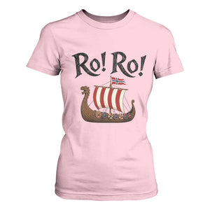Funny Norwegian Viking Longship Ro Ro T Shirt For Women Retro Norge Norway Flag Football Fans TS02 Light Pink Print Your Wear
