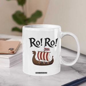 Funny Norwegian Viking Longship Ro Ro Coffee Mug Retro Norge Norway Flag Football Fans TS02 Print Your Wear