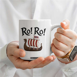 Funny Norwegian Viking Longship Ro Ro Coffee Mug Retro Norge Norway Flag Football Fans TS02 Print Your Wear