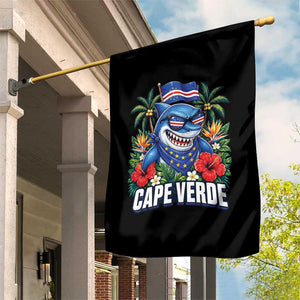 Cape Verde Cool Blue Shark Tropical Graphic Garden Flag Cabo Verde Paradise Verdean Soccer Football Fans TS02 Print Your Wear