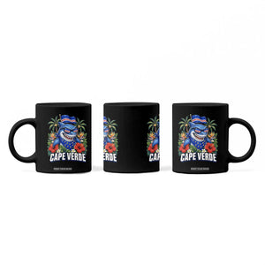Cape Verde Cool Blue Shark Tropical Graphic Coffee Mug Cabo Verde Paradise Verdean Soccer Football Fans TS02 Print Your Wear