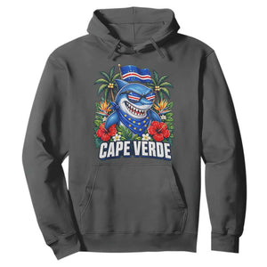Cape Verde Cool Blue Shark Tropical Graphic Hoodie Cabo Verde Paradise Verdean Soccer Football Fans