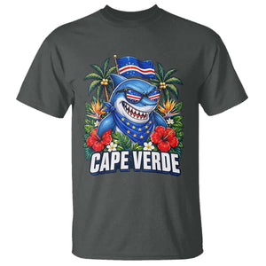 Cape Verde Cool Blue Shark Tropical Graphic T Shirt Cabo Verde Paradise Verdean Soccer Football Fans
