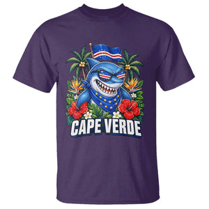 Cape Verde Cool Blue Shark Tropical Graphic T Shirt Cabo Verde Paradise Verdean Soccer Football Fans