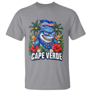Cape Verde Cool Blue Shark Tropical Graphic T Shirt Cabo Verde Paradise Verdean Soccer Football Fans