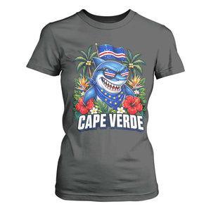 Cape Verde Cool Blue Shark Tropical Graphic T Shirt For Women Cabo Verde Paradise Verdean Soccer Football Fans