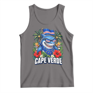 Cape Verde Cool Blue Shark Tropical Graphic Tank Top Cabo Verde Paradise Verdean Soccer Football Fans