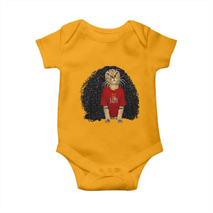 Funny Long Curly Hair Wig Soccer Cat Graphic Baby Onesie Spain Espana Sports Fans Meme Spanish Pride