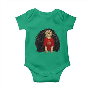 Funny Long Curly Hair Wig Soccer Cat Graphic Baby Onesie Spain Espana Sports Fans Meme Spanish Pride