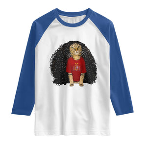 Funny Long Curly Hair Wig Soccer Cat Graphic Raglan Shirt Spain Espana Sports Fans Meme Spanish Pride