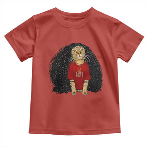 Funny Long Curly Hair Wig Soccer Cat Graphic Toddler T Shirt Spain Espana Sports Fans Meme Spanish Pride