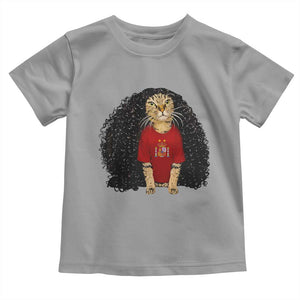 Funny Long Curly Hair Wig Soccer Cat Graphic Toddler T Shirt Spain Espana Sports Fans Meme Spanish Pride