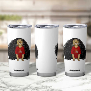 Funny Long Curly Hair Wig Soccer Cat Graphic Tumbler Cup Spain Espana Sports Fans Meme Spanish Pride