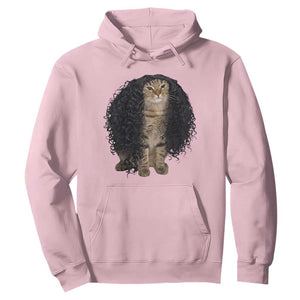 Funny Long Curly Hair Wig Cat Soccer Fans Hoodie Football Meme Sports Humor