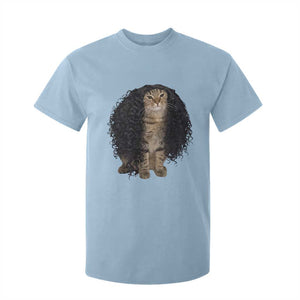 Funny Long Curly Hair Wig Cat Soccer Fans T Shirt For Kid Football Meme Sports Humor