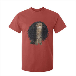 Funny Long Curly Hair Wig Cat Soccer Fans T Shirt For Kid Football Meme Sports Humor