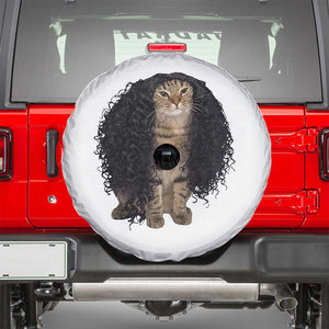 Funny Long Curly Hair Wig Cat Soccer Fans Spare Tire Cover Football Meme Sports Humor
