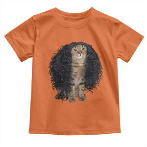 Funny Long Curly Hair Wig Cat Soccer Fans Toddler T Shirt Football Meme Sports Humor