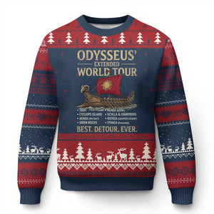 Odysseus Extended World Tour Ugly Christmas Sweater Funny Greek Mythology Odyssey History Gift