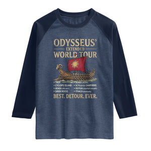 Odysseus Extended World Tour Raglan Shirt Funny Greek Mythology Odyssey History Gift