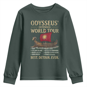 Odysseus Extended World Tour Youth Sweatshirt Funny Greek Mythology Odyssey History Gift