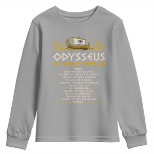 Odysseus World Tour Epic Journey Youth Sweatshirt Funny Greek Mythology Odyssey History Gift