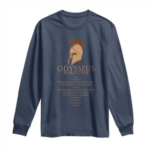Odysseus Ancient Greek Odyssey World Tour Long Sleeve Shirt Mythology Corinthian Helmet History Lover Gift