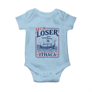 Funny Odysseus Journey Epic Odyssey Parody Baby Onesie Retro Get In Loser Returning To Ithaca Greek Mythology Meme